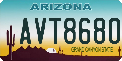 AZ license plate AVT8680