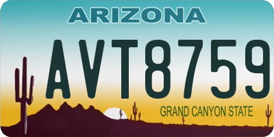 AZ license plate AVT8759