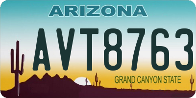 AZ license plate AVT8763