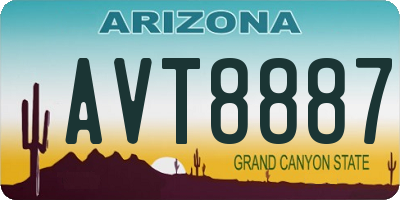 AZ license plate AVT8887