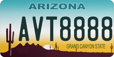 AZ license plate AVT8888