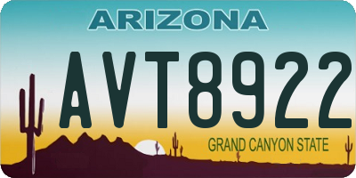 AZ license plate AVT8922