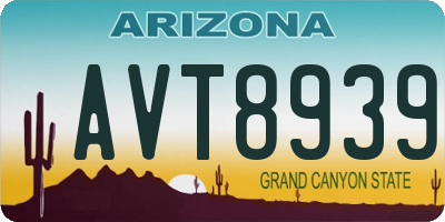 AZ license plate AVT8939