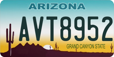 AZ license plate AVT8952