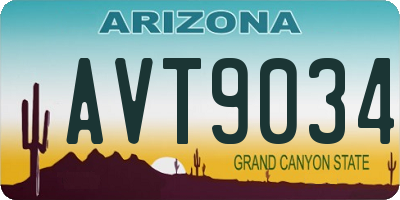 AZ license plate AVT9034
