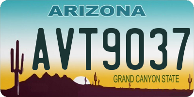 AZ license plate AVT9037