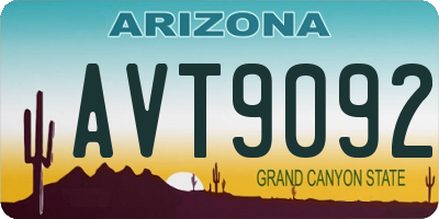 AZ license plate AVT9092