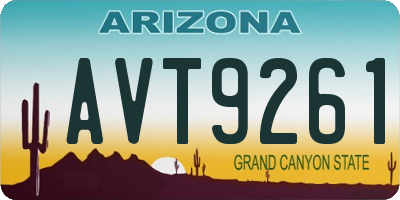 AZ license plate AVT9261
