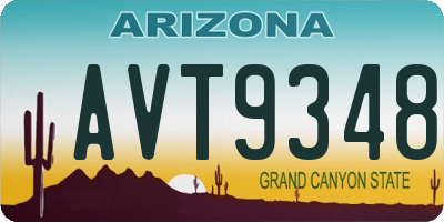 AZ license plate AVT9348