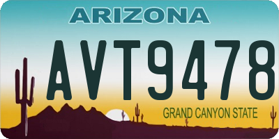 AZ license plate AVT9478
