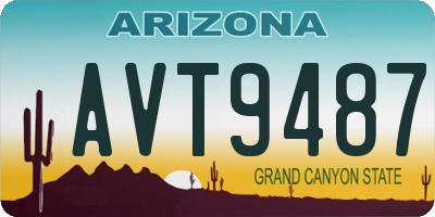 AZ license plate AVT9487