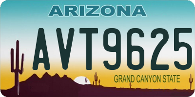 AZ license plate AVT9625