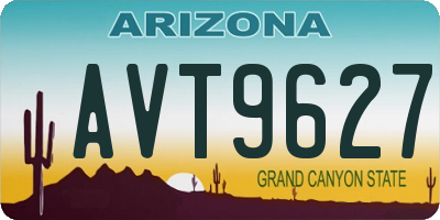 AZ license plate AVT9627