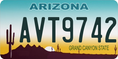 AZ license plate AVT9742