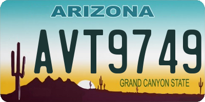AZ license plate AVT9749
