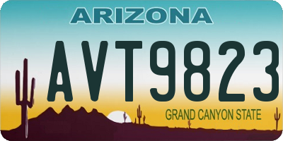 AZ license plate AVT9823