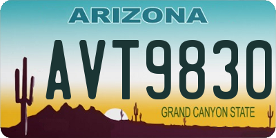 AZ license plate AVT9830
