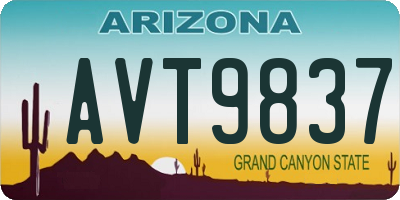 AZ license plate AVT9837