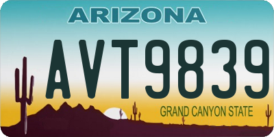 AZ license plate AVT9839