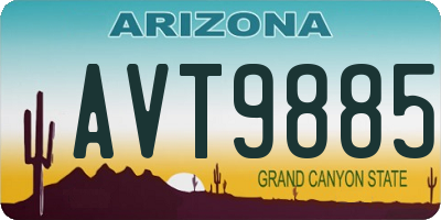 AZ license plate AVT9885