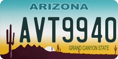AZ license plate AVT9940