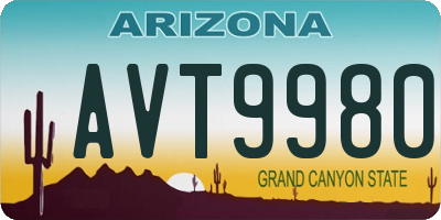 AZ license plate AVT9980