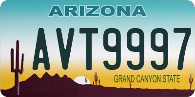 AZ license plate AVT9997