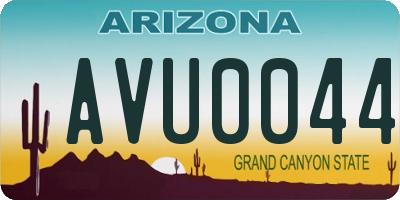 AZ license plate AVU0044