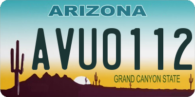 AZ license plate AVU0112