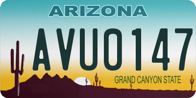 AZ license plate AVU0147