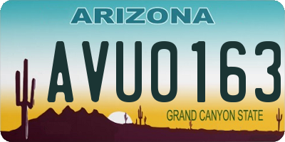 AZ license plate AVU0163
