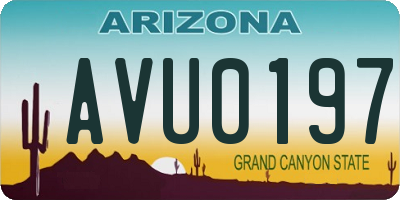 AZ license plate AVU0197