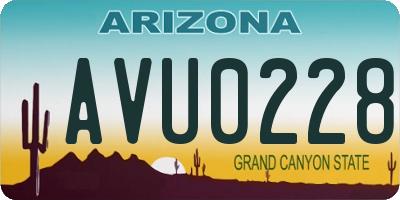 AZ license plate AVU0228