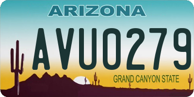 AZ license plate AVU0279