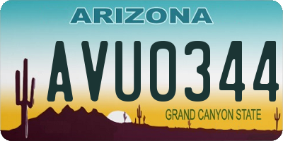 AZ license plate AVU0344