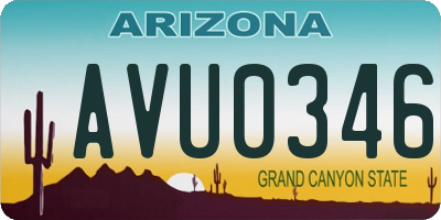 AZ license plate AVU0346