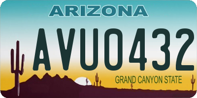 AZ license plate AVU0432