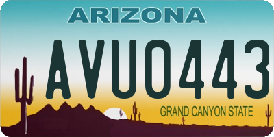 AZ license plate AVU0443