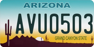 AZ license plate AVU0503