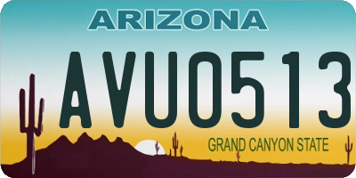 AZ license plate AVU0513