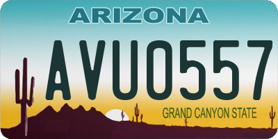 AZ license plate AVU0557