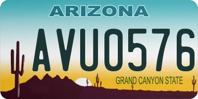 AZ license plate AVU0576