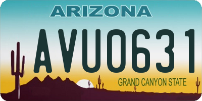 AZ license plate AVU0631