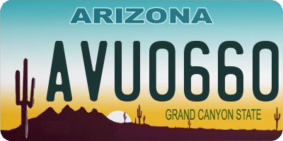 AZ license plate AVU0660