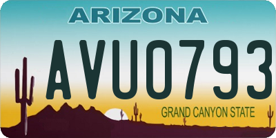 AZ license plate AVU0793