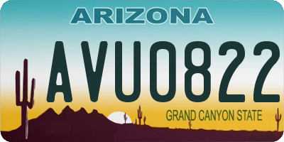 AZ license plate AVU0822