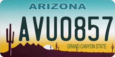 AZ license plate AVU0857