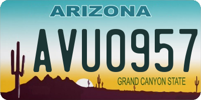 AZ license plate AVU0957