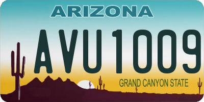 AZ license plate AVU1009