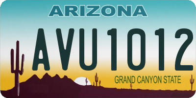 AZ license plate AVU1012